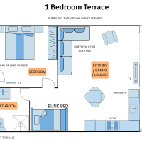 1 Bed terrace apartment floorplan